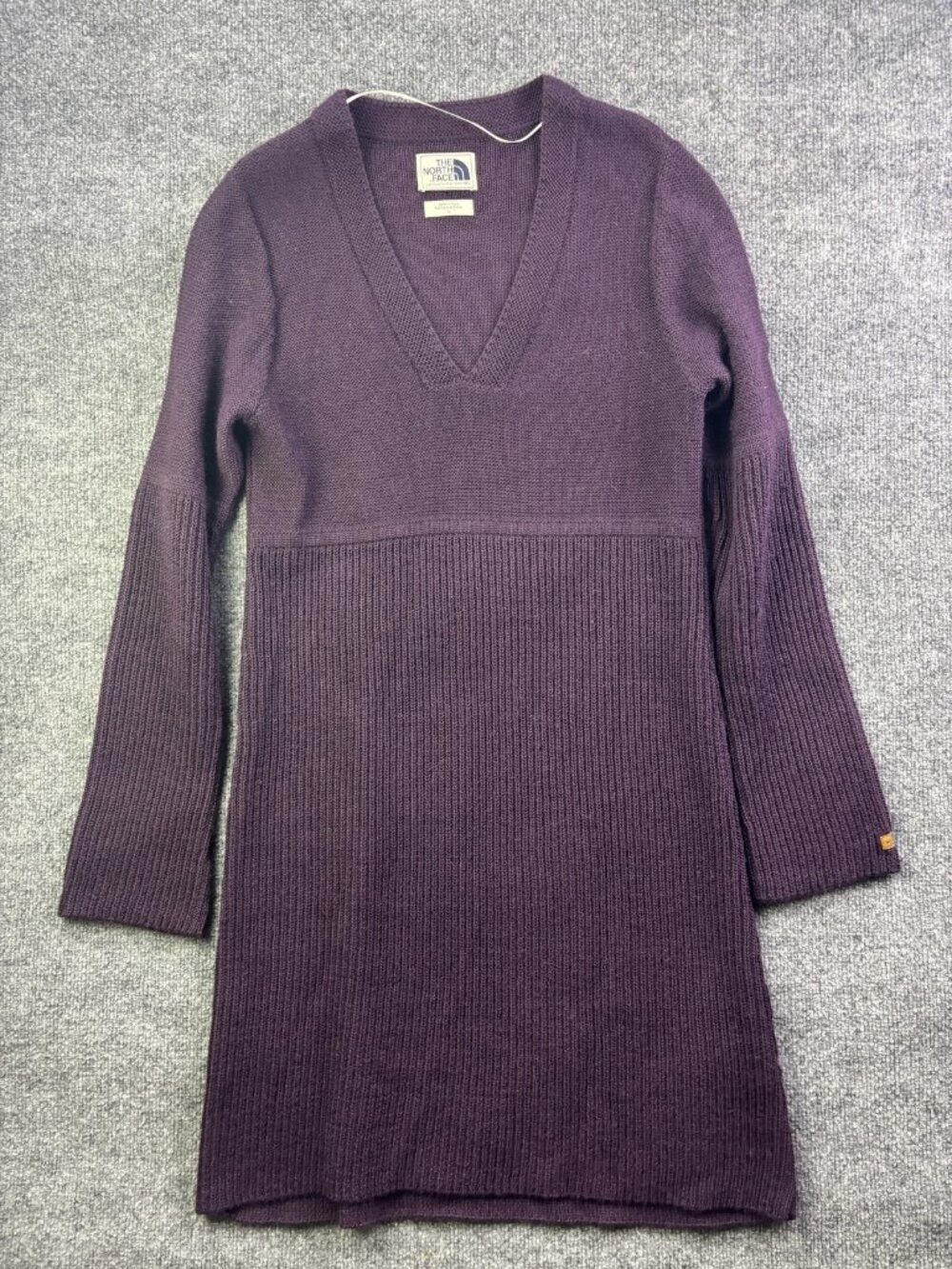 The North Face Sweater Dress Womens Large Purple V Neck Long Sleeve Knit Alpaca